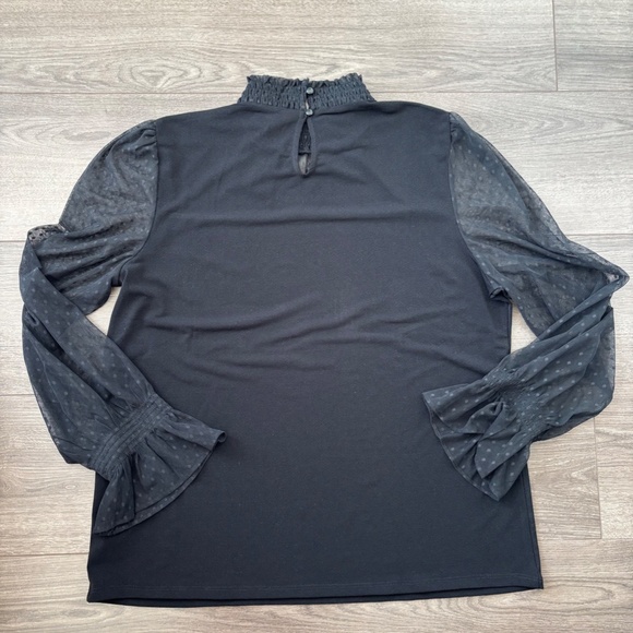 Adrianna Papell Black Long Sleeve Blouse NWT - Picture 3 of 3